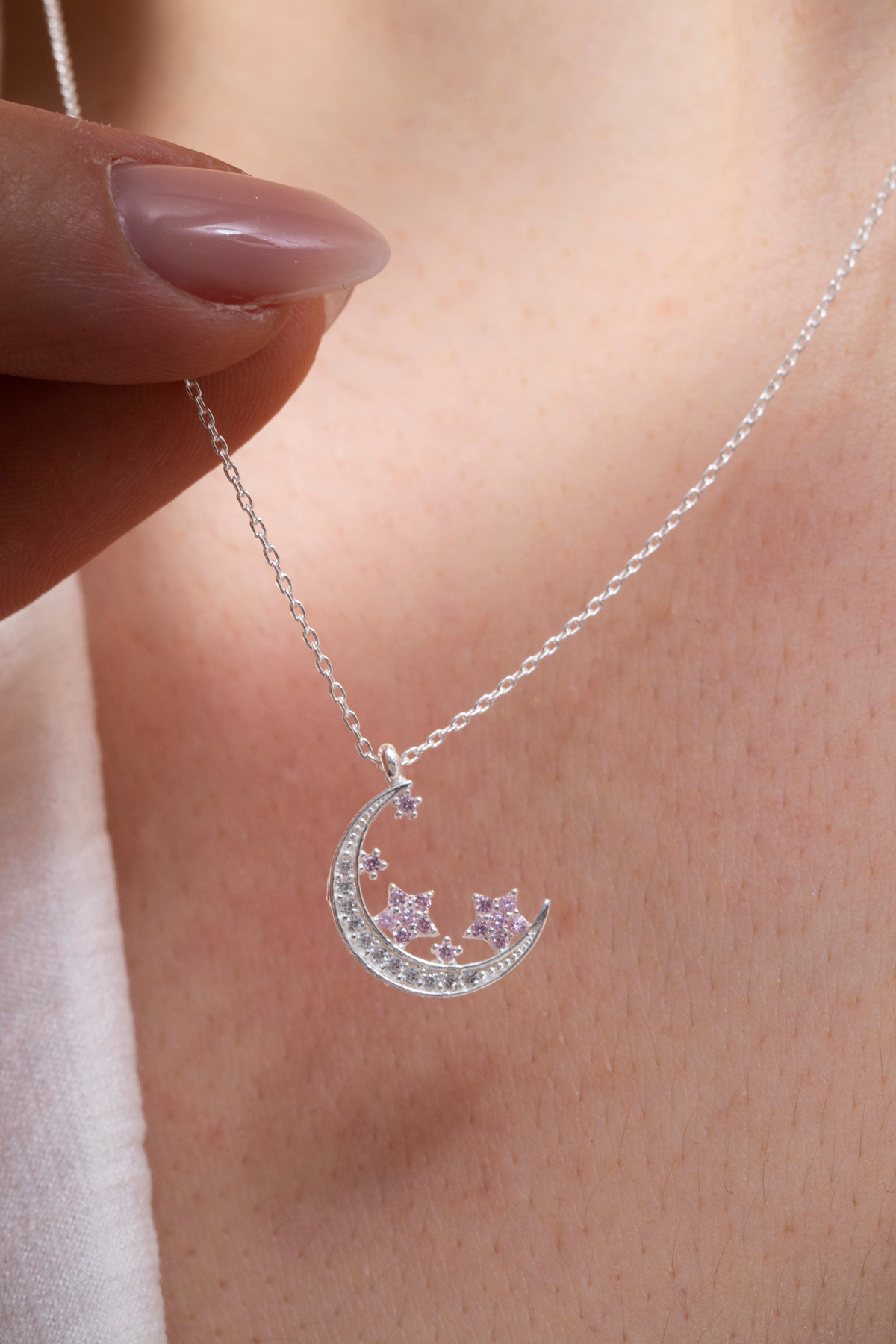 Elika Silver 925 Ayar Gümüş Ay Yıldız Kolye - Görsel 3