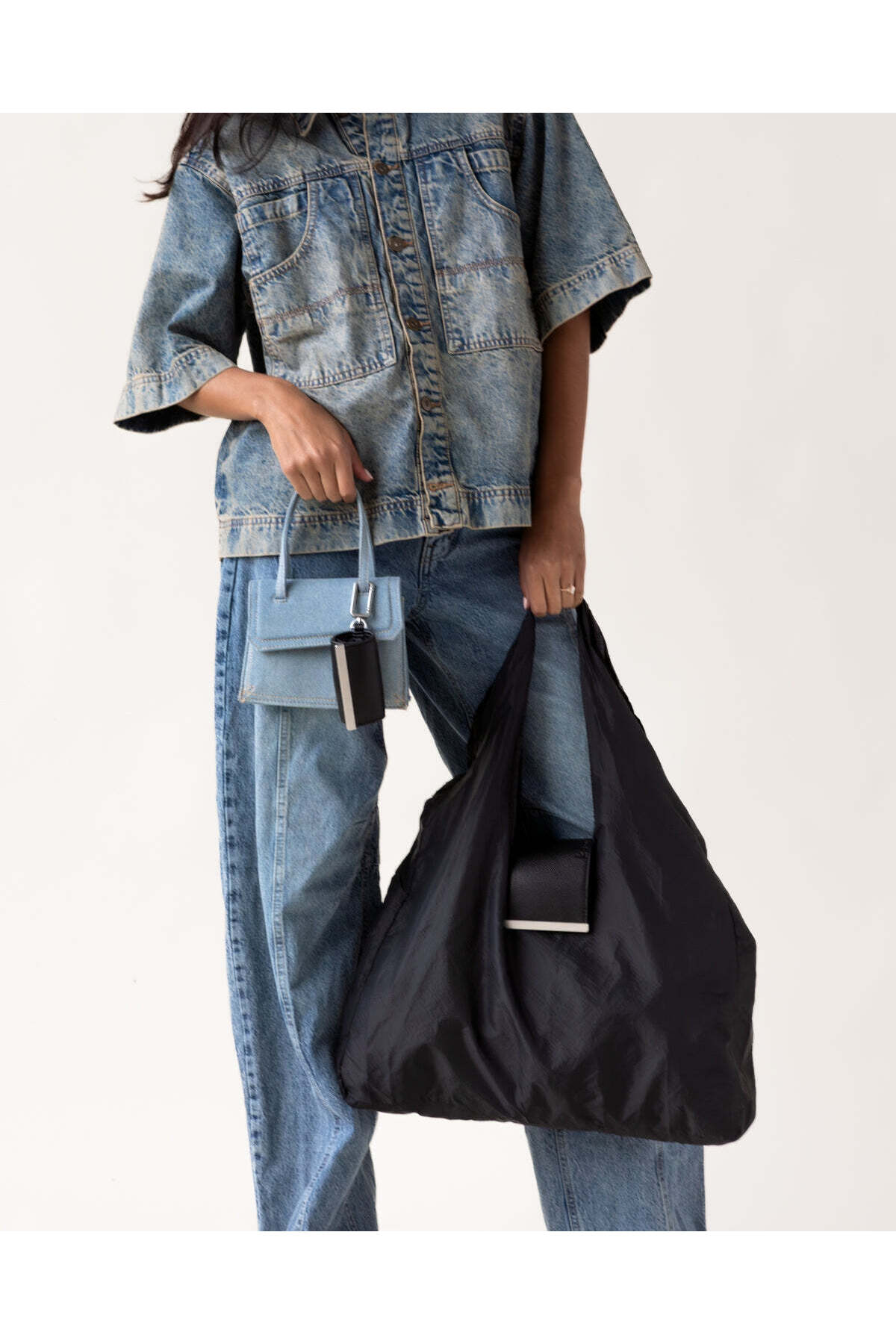 Marvelis LEYNA Charm Detaylı Katlanabilir El ve Omuz Kadın Çantası - Görsel 3