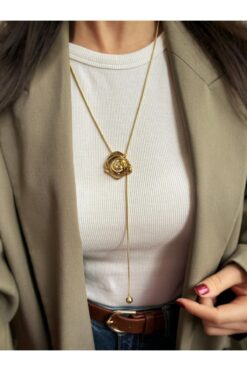 Vi store Çelik Asansörlü Gül Model Kolye