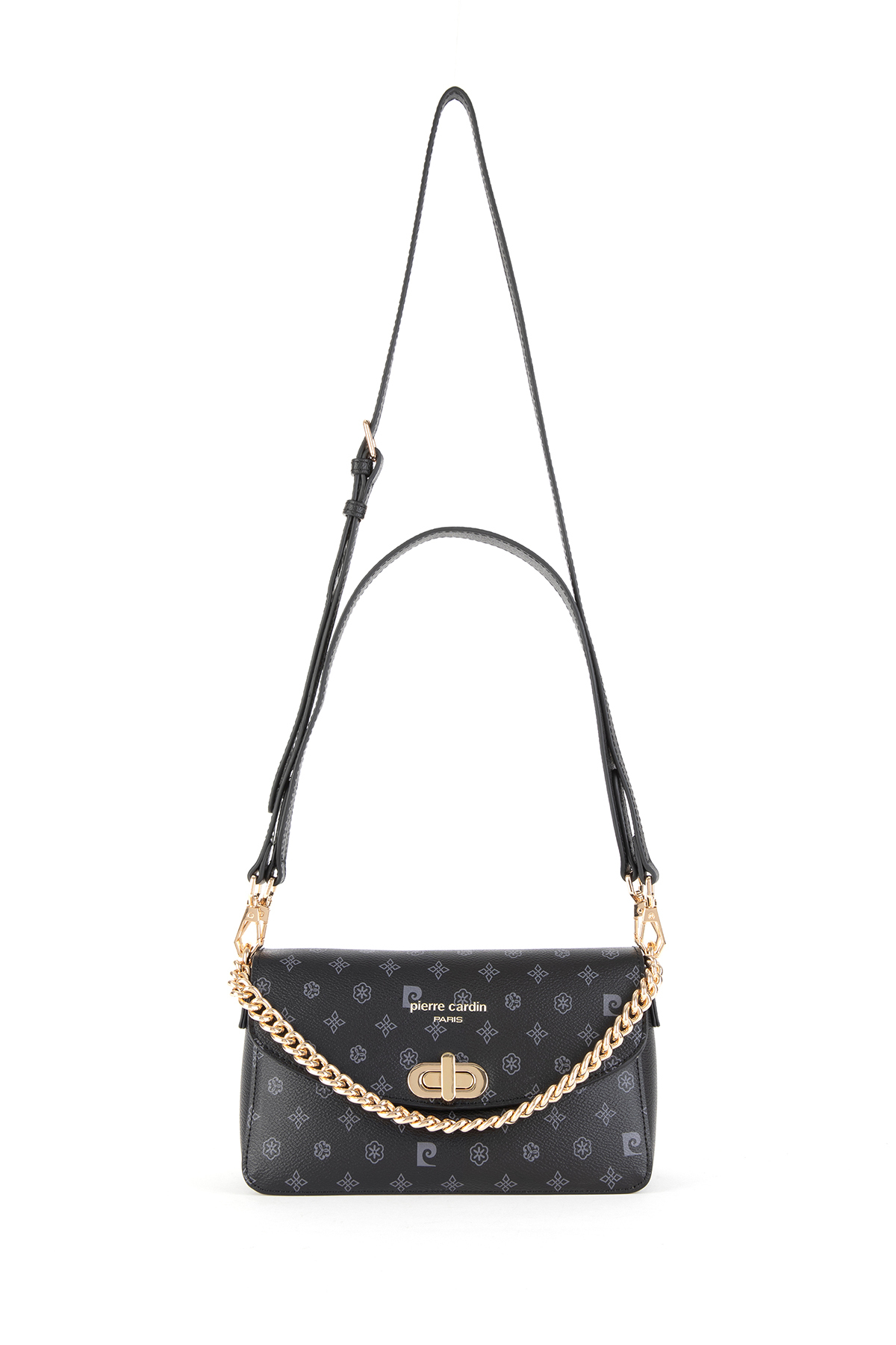 Pierre Cardin Siyah Monogram Kadın Omuz Çantası 05PC24K24107 - Görsel 3