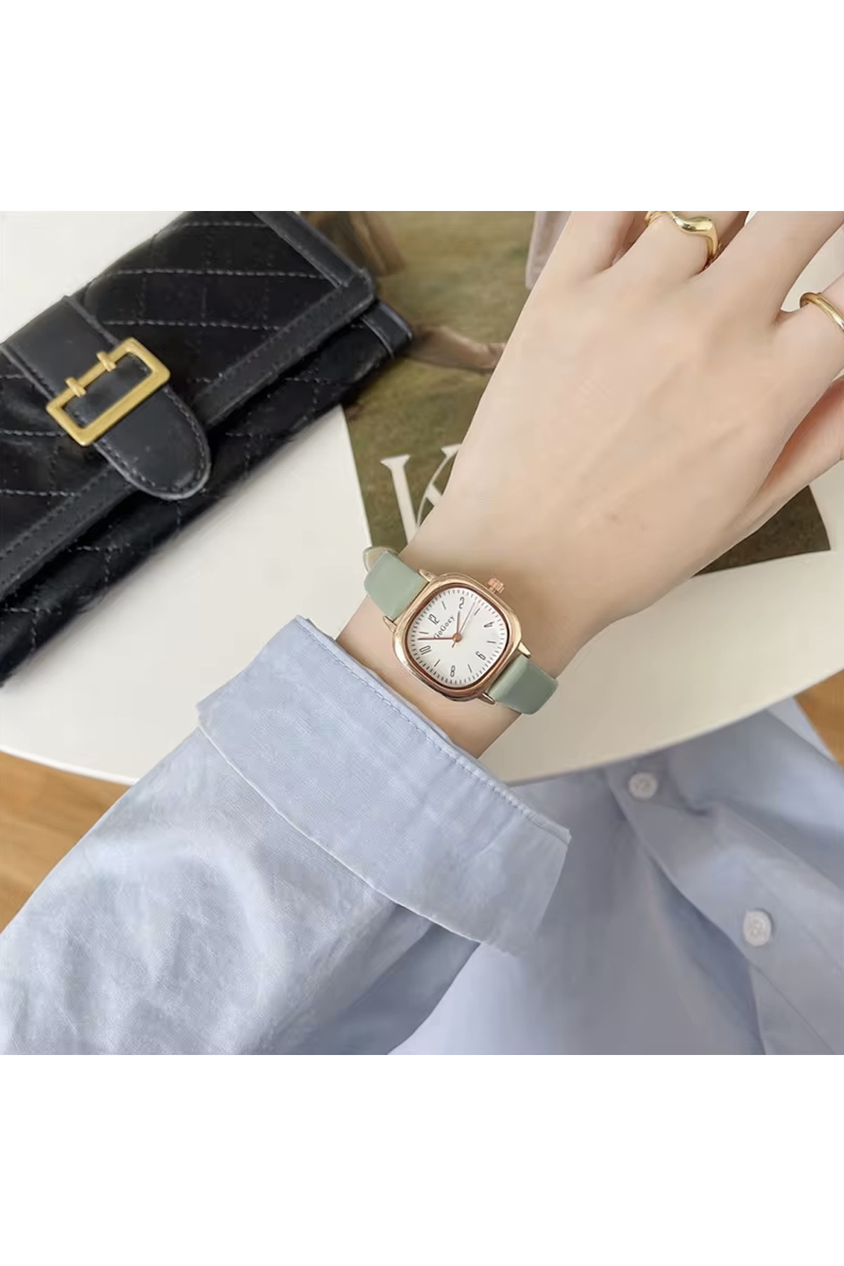 Toz Vintage Yeşil Yuma Vintage Retro Saat - Görsel 2