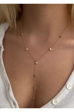 KİLİGİSTANBUL KALPLİ Y KOLYE (DEKOLTE KOLYE) 40+5 CM