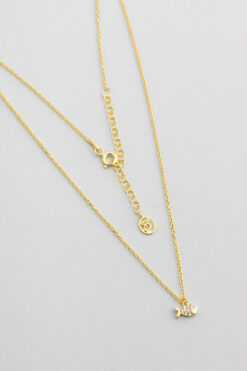 So CHIC... Little Fish 18 Ayar Sarı Altın Kaplama 45 Cm Gümüş Kolye