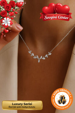 Lucente Jewellery Işıklı Hediye Kutulu Şarmaşık Kolye 925 Ayar Gümüş Kaplama 14 Şubat Sevgililer Günü Şık Kadın Kolye