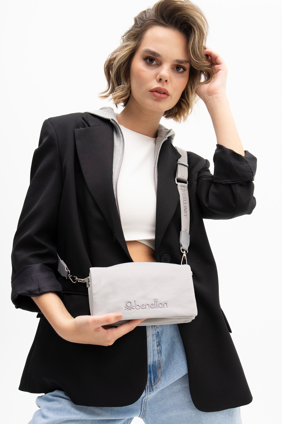 United Colors of Benetton BENETTON KADIN ÇAPRAZ ÇANTA A.GRİ BNT1195 - Görsel 2