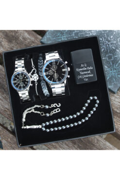 saat&istasyonu Kadın Erkek Sevgili Çift Saatler Erkek Saat Kadın Saat Bileklik Tesbih Çakmak Seti