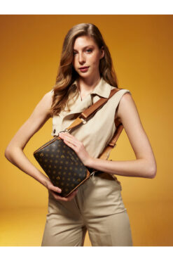 Pierre Cardin Premium Line Kahve Monogram Kadın Çapraz Omuz Çantası 05PO25Y10326