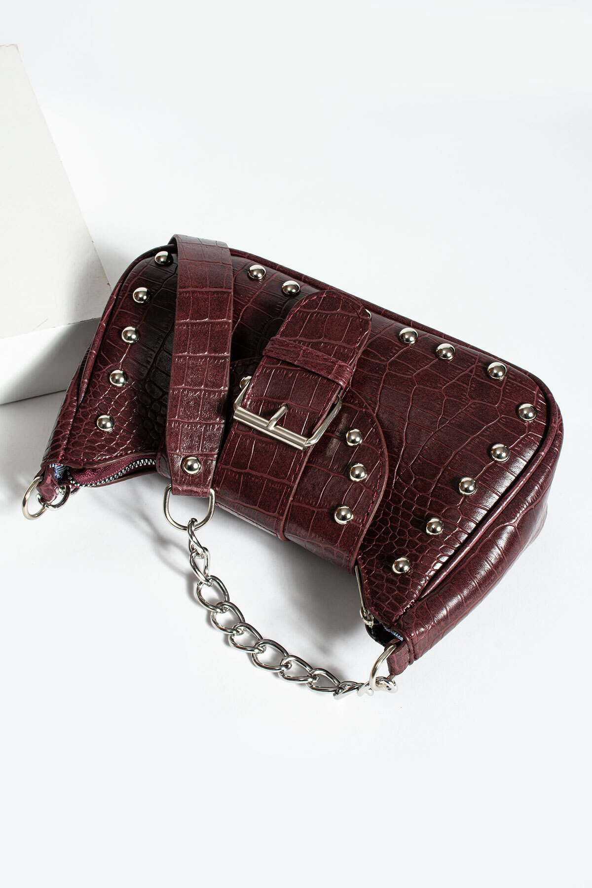 Modstore Bony Zımbalı Timsah Desenli Kol Çantası - Görsel 2