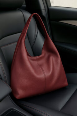 Adelina Bags Kadın Salaş Yumuşak Dokulu Büyük Boy Bordo Omuz ve Tote Çanta