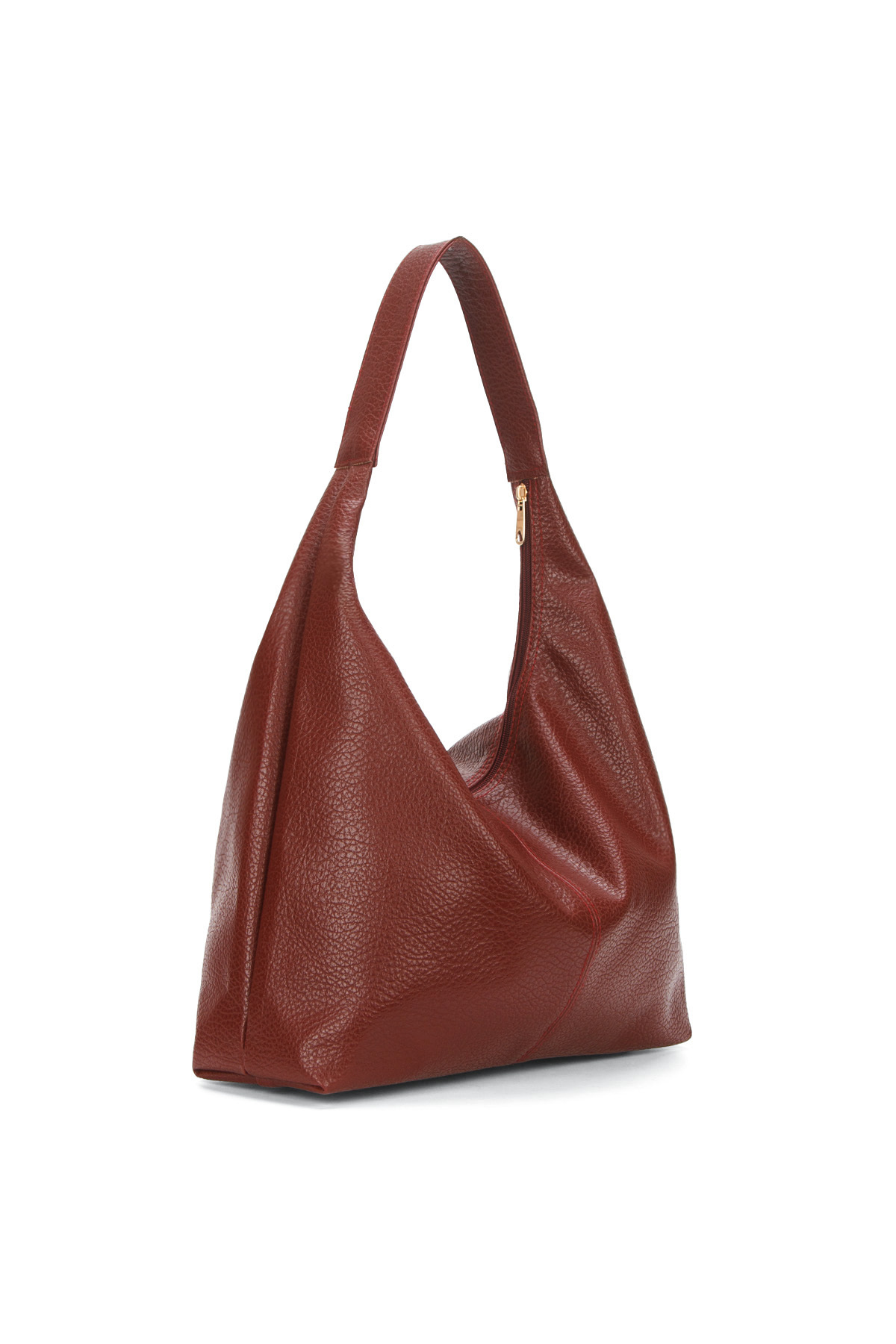 Adelina Bags Kadın Salaş Yumuşak Dokulu Büyük Boy Bordo Omuz ve Tote Çanta - Görsel 2