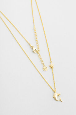 So CHIC... Little Whale 18 Ayar Sarı Altın Kaplama 46 Cm Gümüş Kolye