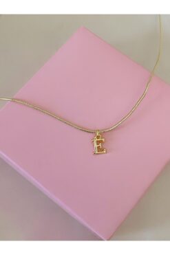 Asia by Leuvoié Altın Kaplama Minimal E Harfli Kolye