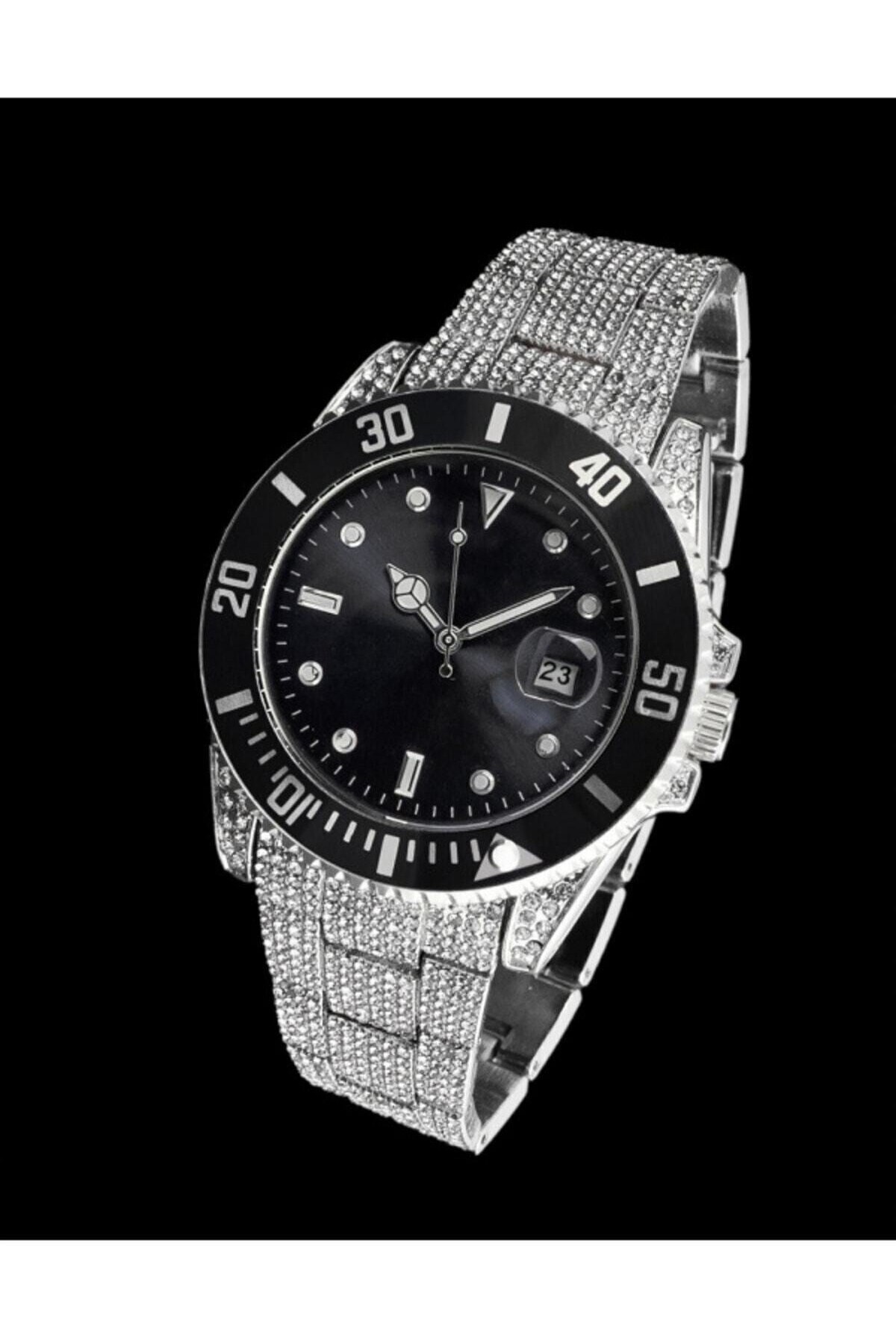 ÇENÇEN Unısex Yüksek Kalite Full Taşlı Çelik Kordon Saat - Görsel 2