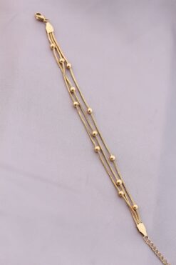Clariss 316L Gold Renk Top Zincirli Kadın Bileklik (316L ÇELİK)