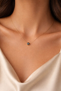 HERCY Nazar Boncuklu Altın Kaplama Kolye | Mini Nazarlı Zincir Kolye