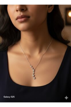 Sedoriam Yıldız Figürlü Y Kolye Gümüş Renk – Taşlı Silver Kadın Kolye | Sevgililer Günü Hediyesi