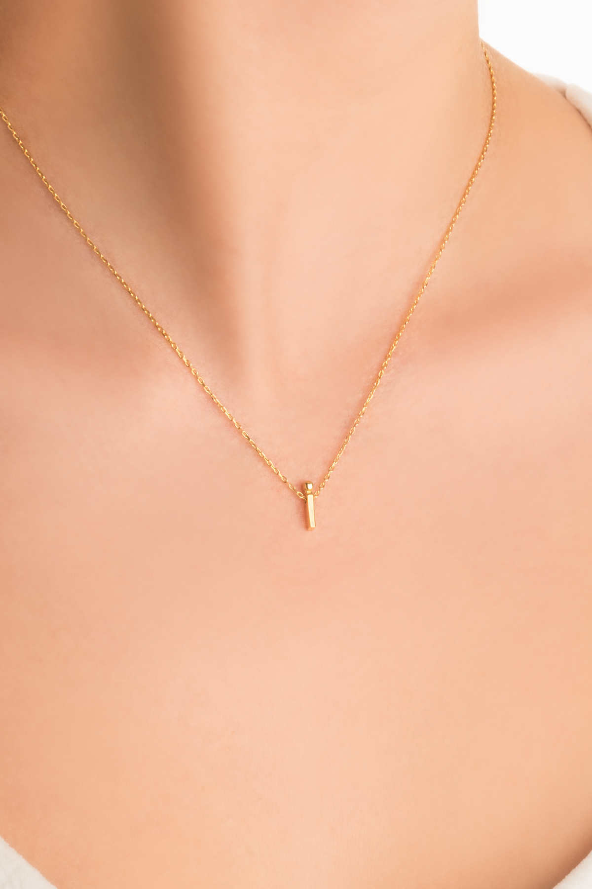 So CHIC... My Story İ Harfi 18 Ayar Sarı Altın Kaplama 45 Cm Gümüş Kolye - Görsel 2