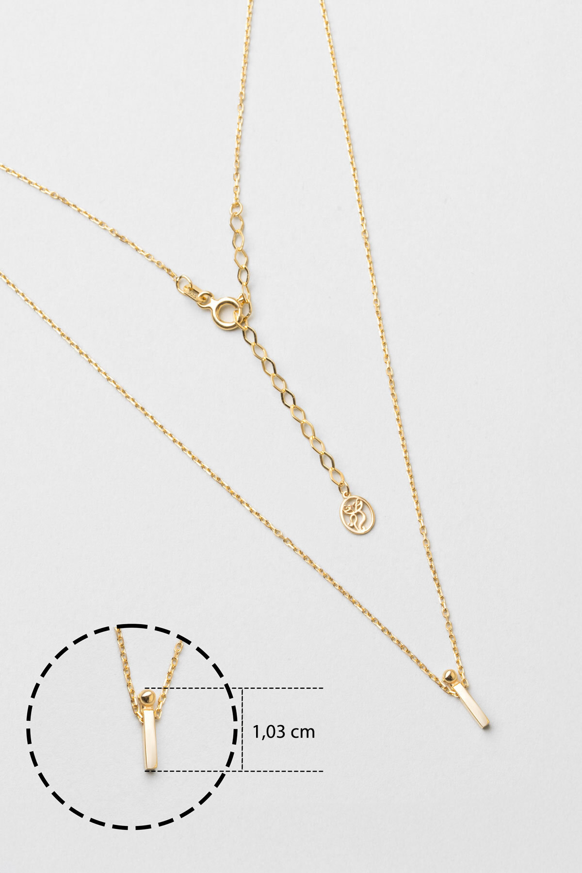 So CHIC... My Story İ Harfi 18 Ayar Sarı Altın Kaplama 45 Cm Gümüş Kolye - Görsel 3
