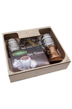 Furkanzade Cezveli Ahşap Kahve Seti