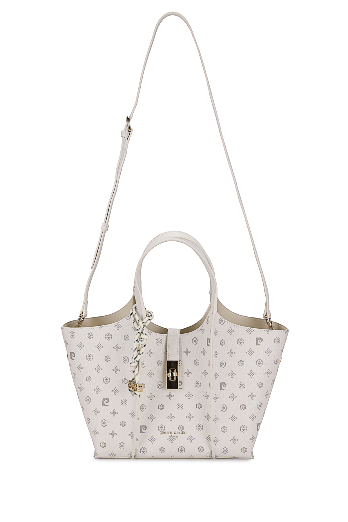 Pierre Cardin Limited Edition Monogram Beyaz Kadın Omuz Çantası 05PO25Y830-1 - Görsel 3