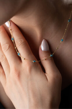 Silvano Jewelry 925 Ayar Gümüş Nazar Boncuklu Zincir Kolye