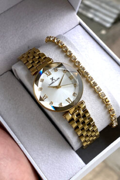 Daniel Klein %100 Orijinal Kadın Kol Saati Altın Rengi Paslanmaz Çelik Jubile Kordon Bileklik Hediyeli