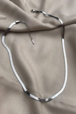 Genel Markalar Yassı Zincir Italyan 316l Çelik Kolye (GÜMÜŞ RENK)