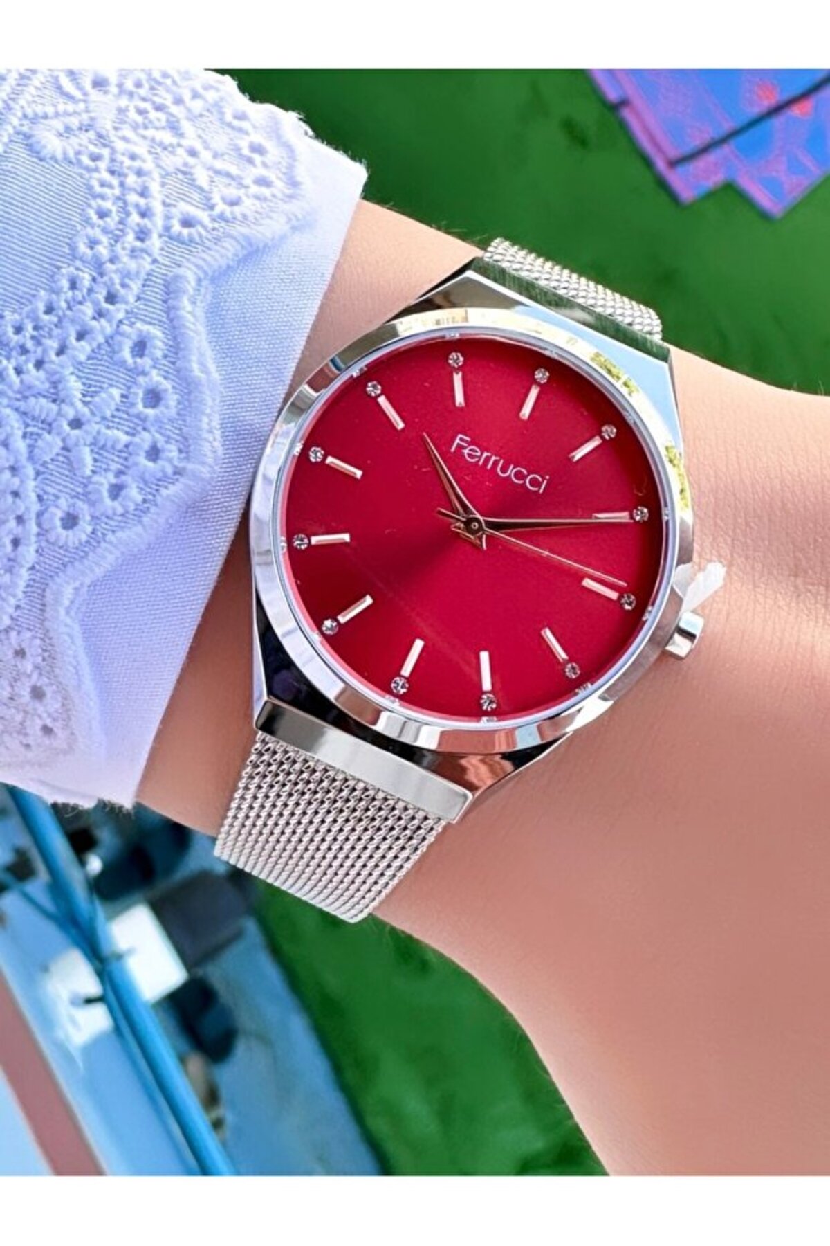 Ferrucci Kadın Gümüş Eflatun Kadran Kol Saati