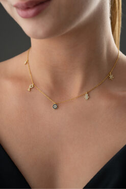 Silvano Jewelry 925 Ayar Şans Gold Gümüş Kolye