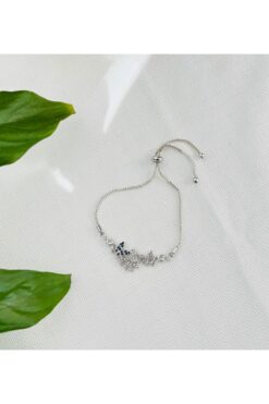 RM Bijuteri Zirkon Taşlı Kelebek Asansörlü Çelik Bileklik