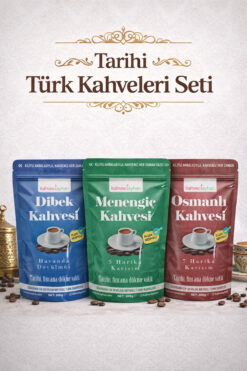 kahveciayhan YENİ Tarihi Türk Kahveleri Seti 200g Osmanlı Kahvesi Menengiç Kahvesi Dibek Kahvesi