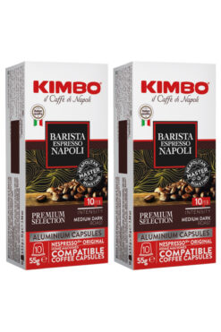 Kimbo Barista Espresso Napoli Nespresso Uyumlu Kapsül Kahve (Alüminyum) (10'lu Kutuda) (2'li Set)