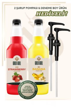 gold gull Muz & Çilek Aromalı Kahve & Meyve Şurubu 2 X 700ml