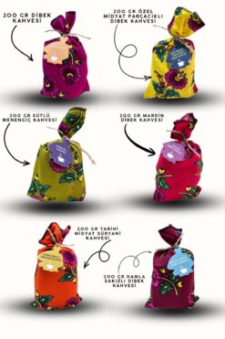 MİDYAT KAHVE DÜNYASI 6 ÇEŞİT HEDİYELİK KESE KAHVE (TOPLAM NET KAHVE MİKTARI 1200 KG)