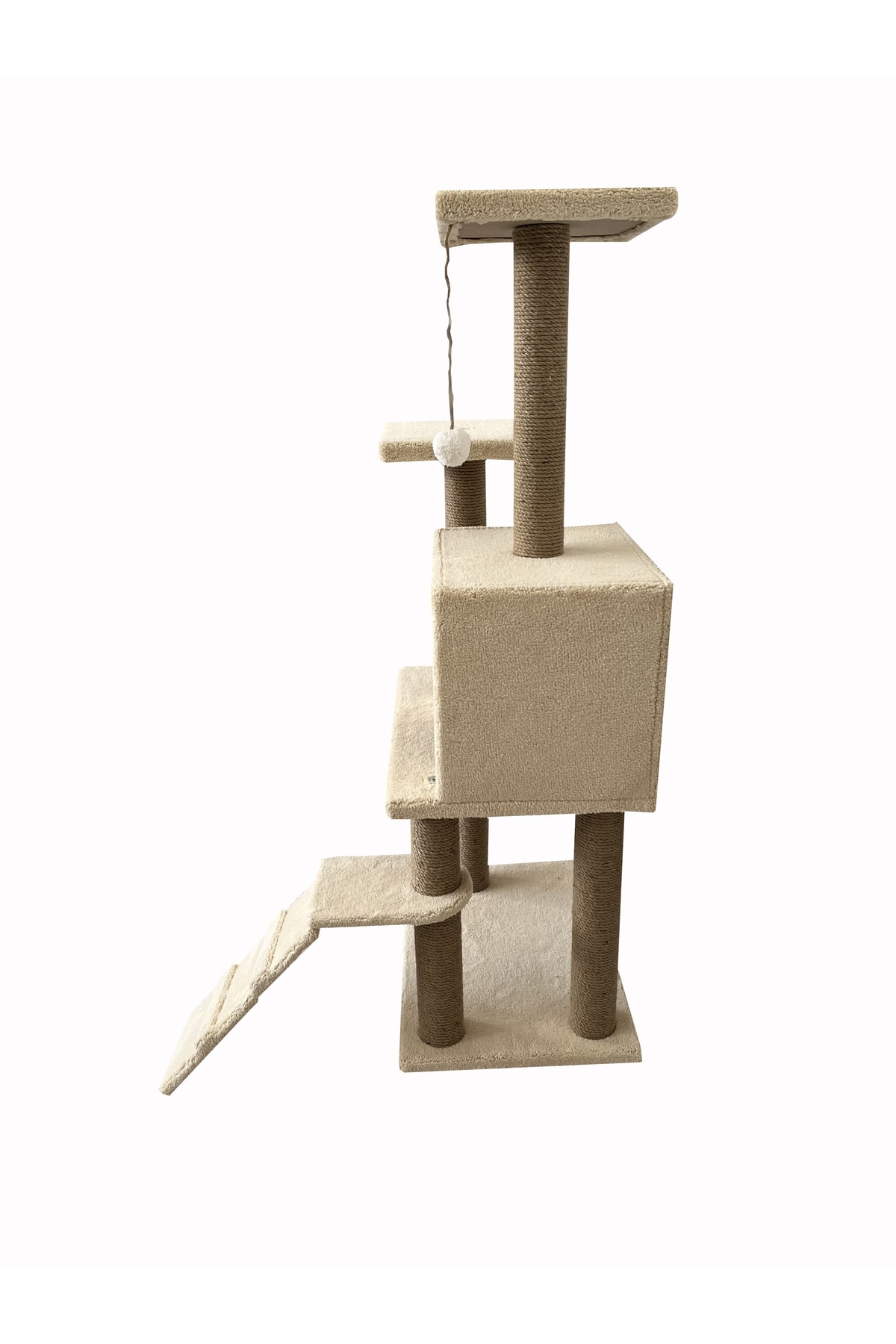 Nursoft B-08 Kedi Tırmalama Kedi Evi Ve Kedi Oyun Evi - Bej - Görsel 2