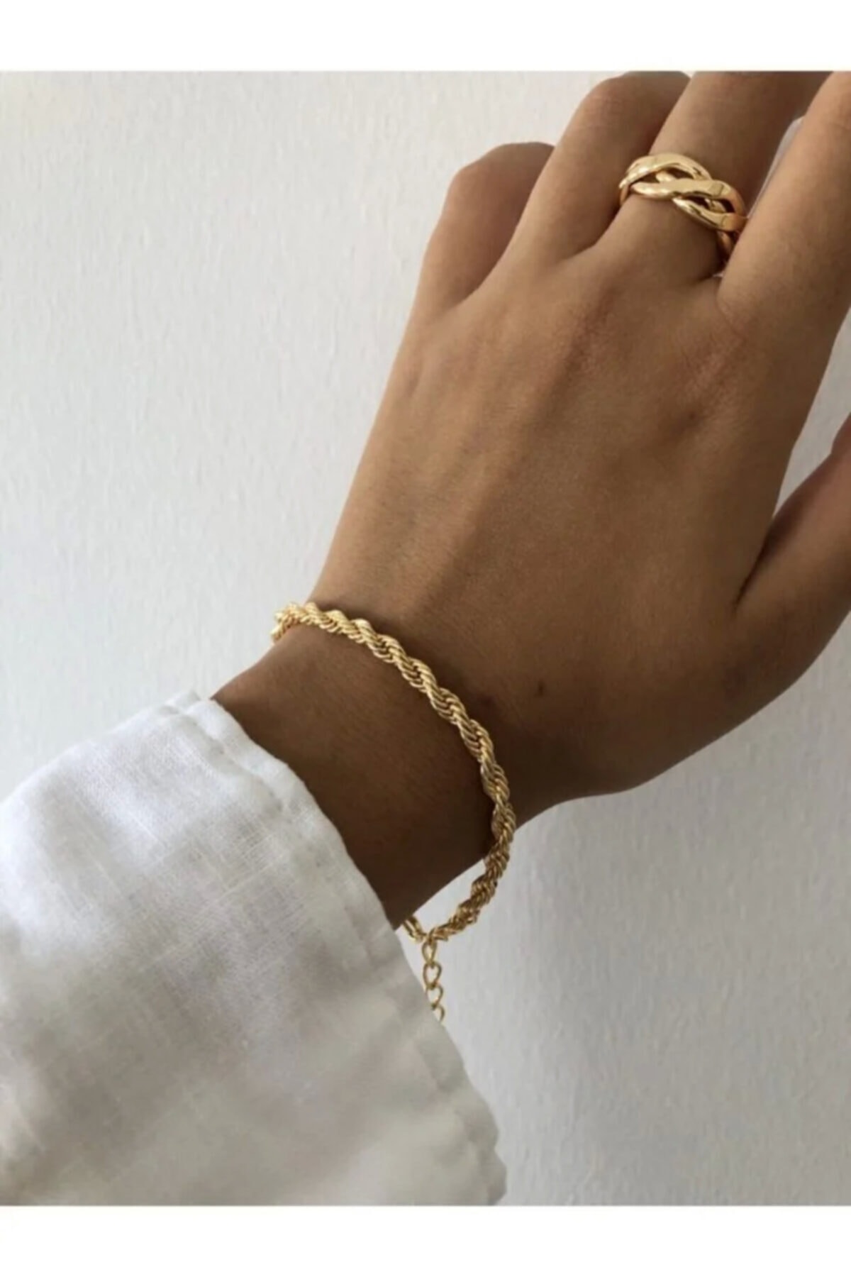 X-Lady Accessories Kadın Gold Renk Burgu Zincir Bileklik ( Kaplamadır - Görsel 2