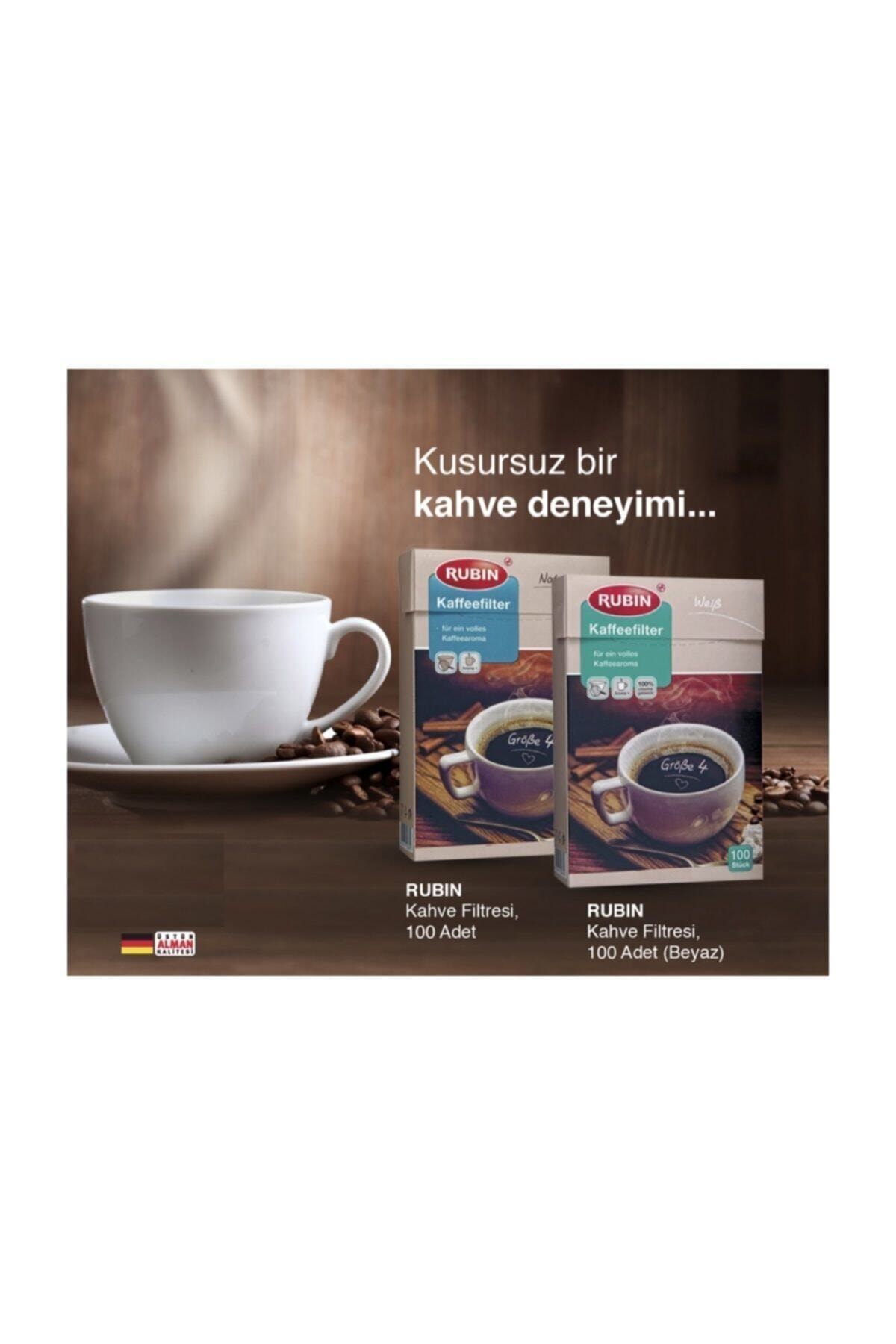 Rubin Küçük Boy Kahve Filtresi Naturel Kağıt 2 Numara - Görsel 2