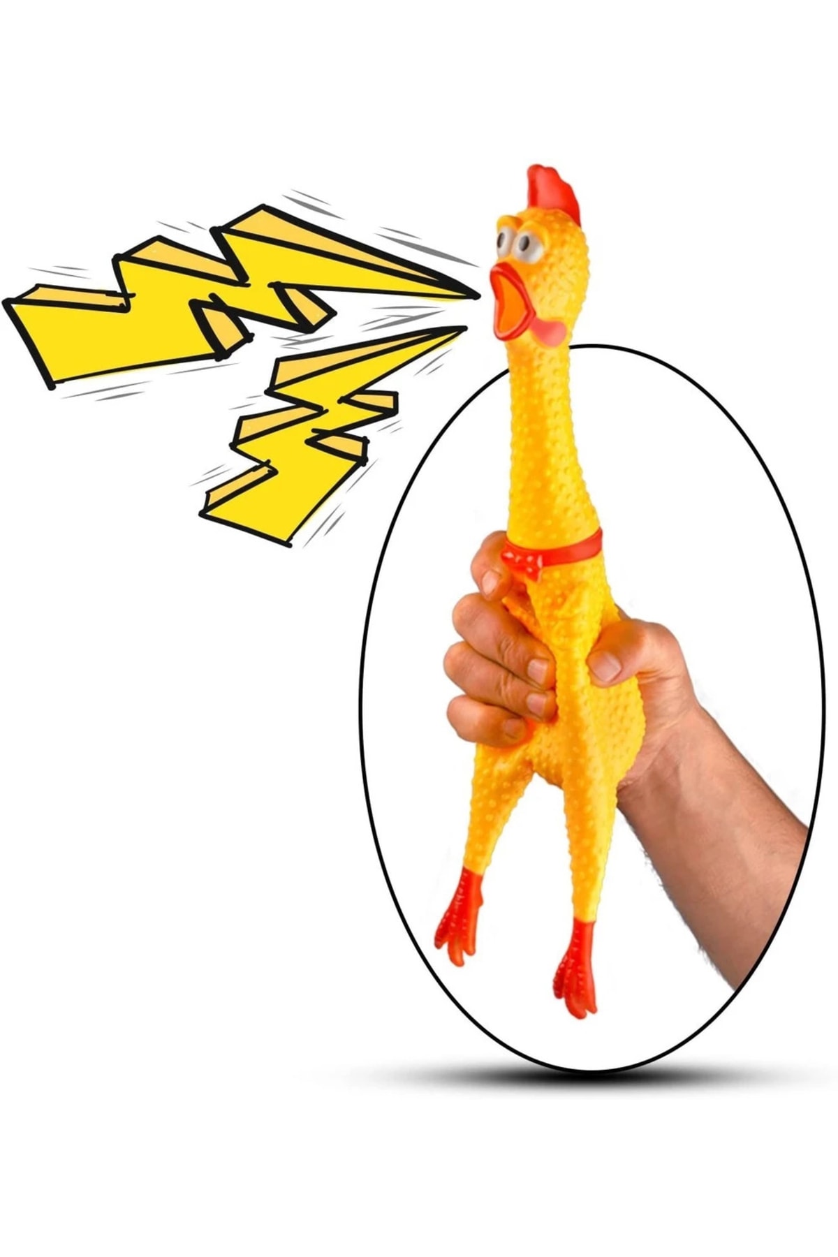 Genel Markalar Büyük Boy Öten Çığlık Atan Horoz Tavuk Shrilling Chicken Kedi Köpek Oyuncağı - Görsel 2