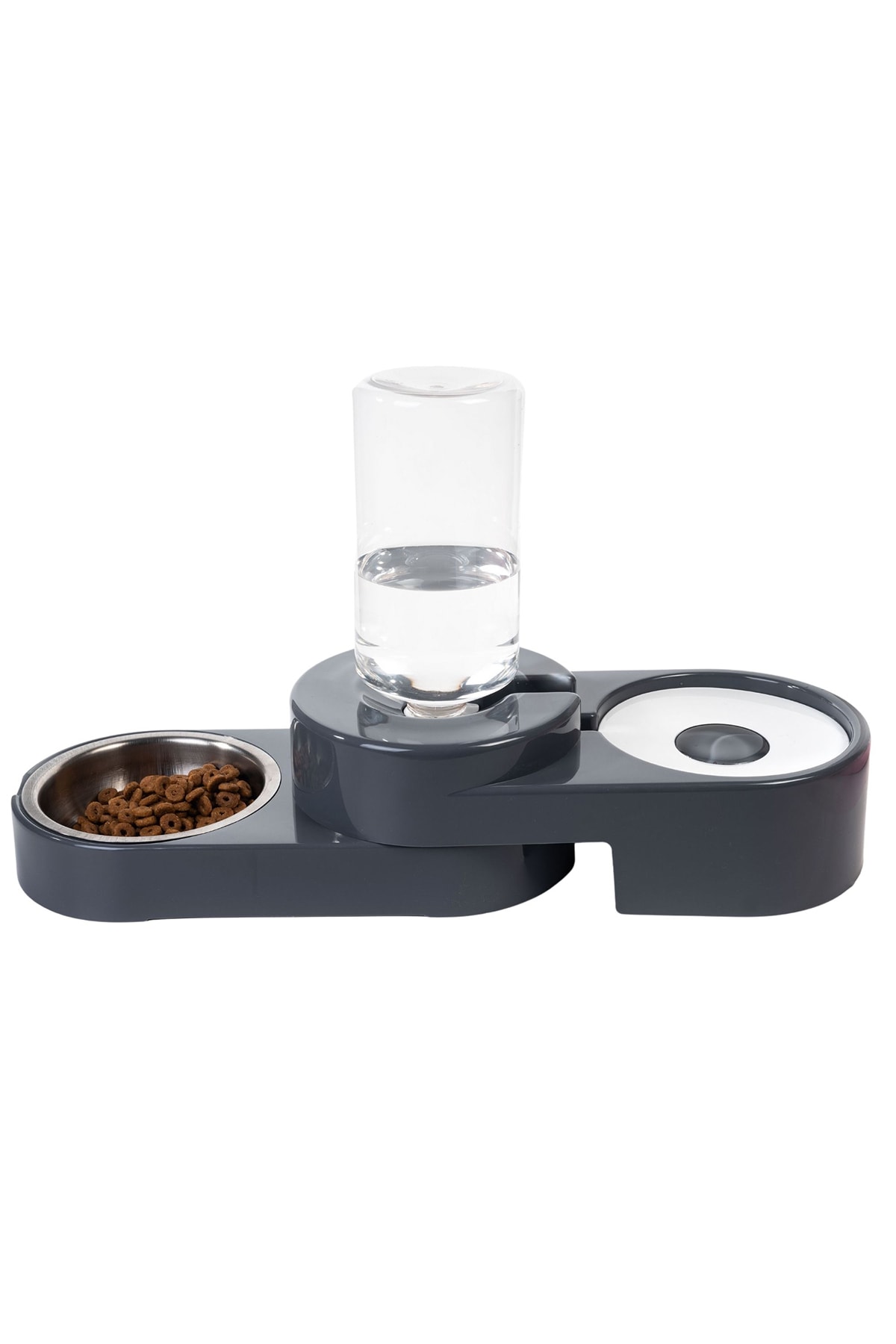 Miapet Köşeli Ayarlanabilir Hazneli Çelik Taslı Kedi-köpek Mama Ve Su Kabı Seti 1000ml - Görsel 3