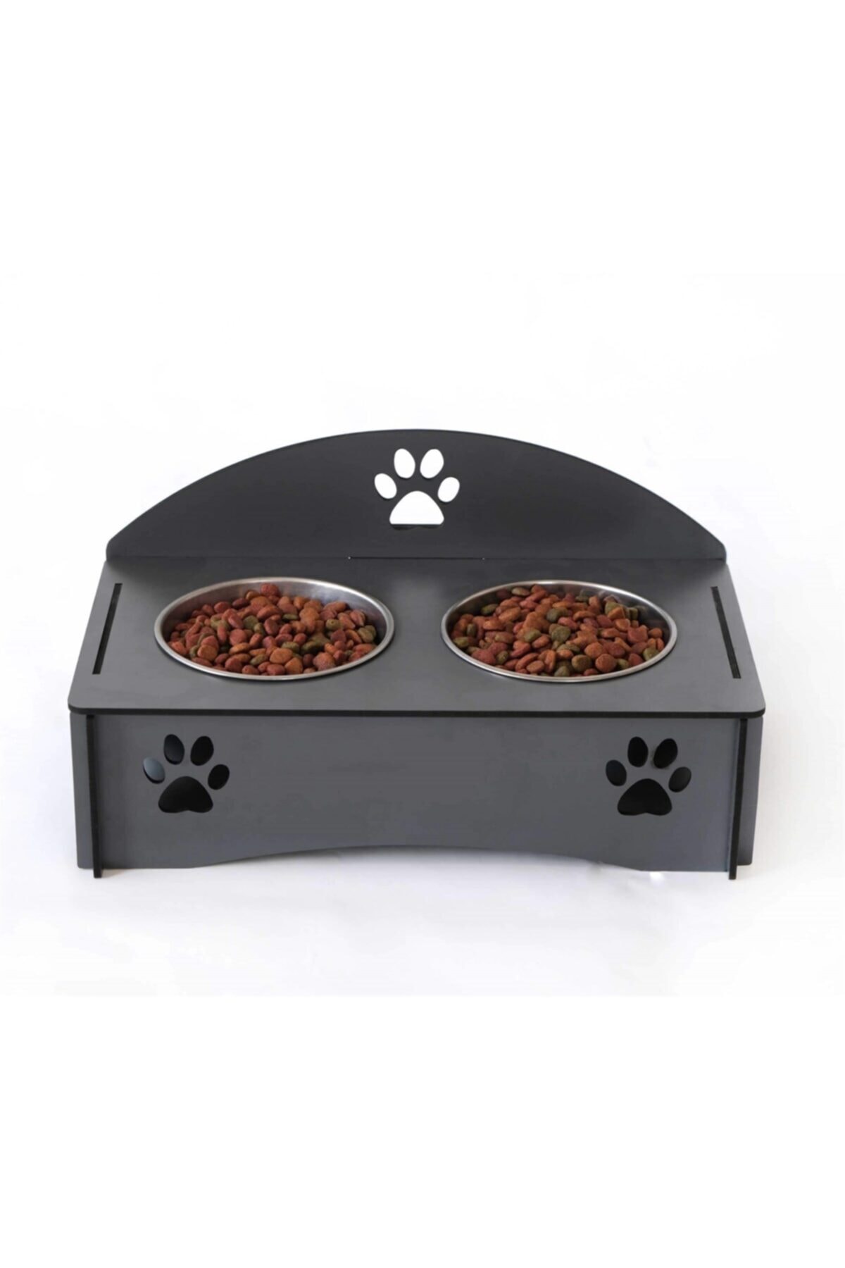 Genel Markalar Kedi Mama Kabı Füme Yeni Kedi Mama ve Su Kabı Kedi Yemek Kabı - Görsel 3