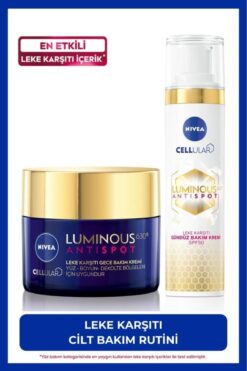 NIVEA Luminous630 Koyu Leke Karşıtı Gündüz Yüz Kremi 40ml Spf50 Ve Gece Kremi 50ml, Cilt Tonu Eşitle