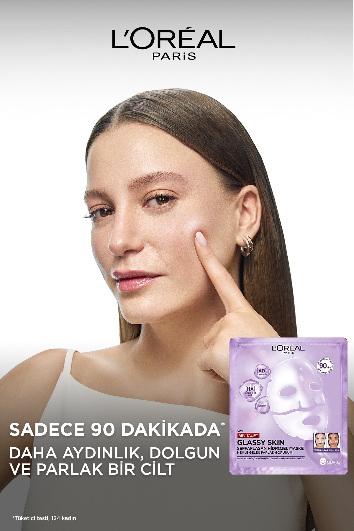 L'Oreal Paris Revitalift Glassy Skin Cam Cilt Görünümü Etkili Şeffaflaşan Işıltı & Nem Veren Hidrojel Yüz Maskesi - Görsel 2