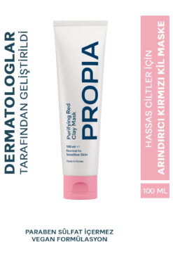 Propia Siyah Nokta,Yağlanma Ve Gözenek Karşıtı Yatıştırıcı Kırmızı Kil Maske Normal ve Hassas Ciltler 100mL