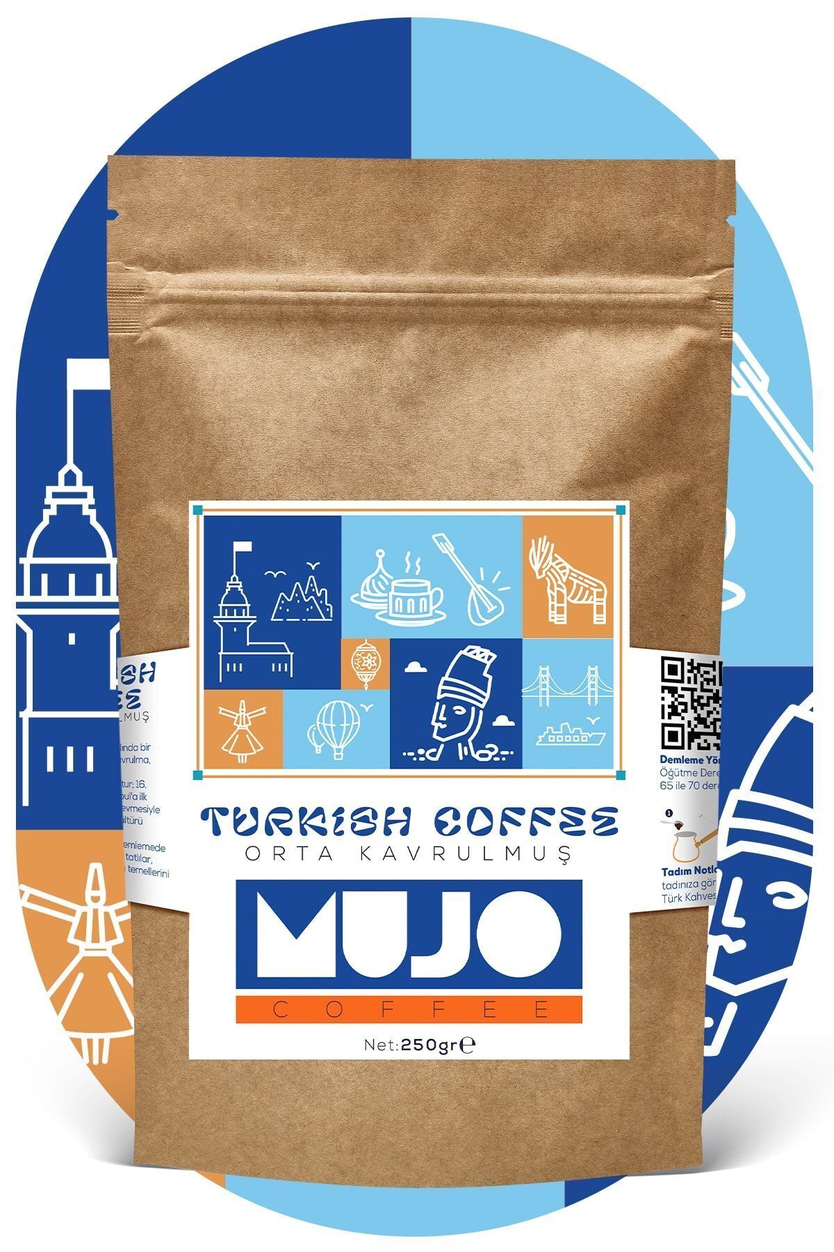 Mujo Coffee Türk Kahvesi Orta Kavrulmuş 250gr
