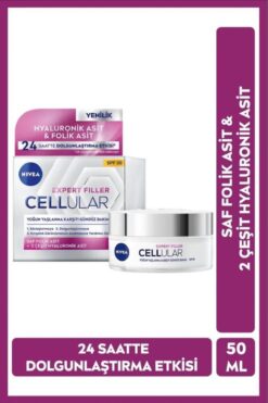 NIVEA Expert Filler Yoğun Yaşlanma Karşıtı Gündüz Bakım Kremi 50ml, SPF30 Güneş Koruması, Hyaluronik Asit