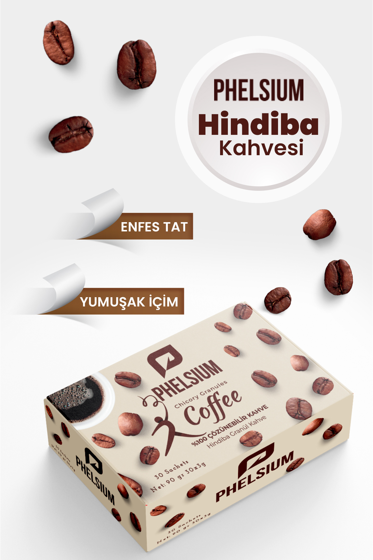 PHELSİUM Hindiba Kahve 30 Saşe 1 aylık - Görsel 3