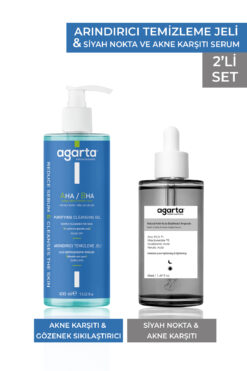 Agarta 2'li Set Arındırıcı Temizleme Jeli Mavi 400 ml & Siyah Nokta Ve Karşıtı Serum 50 ml