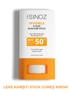 SİNOZ SPF50+ Nemlendirici ve Yatıştırıcı Yüksek Korumalı Şeffaf Stick Güneş Kremi PA++++ 15 gr