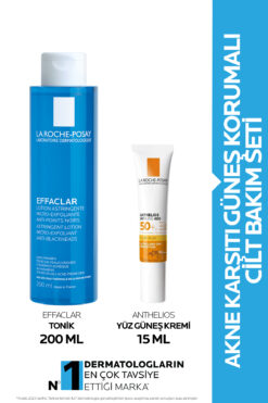 La Roche Posay Siyah Nokta ve Gözenek Karşıtı Güneş Korumalı Cilt Bakım Seti: Effaclar Tonik 200ml & Anthelios 15ml