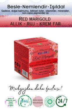 KUATRA Red Marigold Nemlendirici - Antioksidan Işıltı Veren Balm (DOĞAL İÇERİKLİ RUJ- ALLIK-GÖZ FARI)